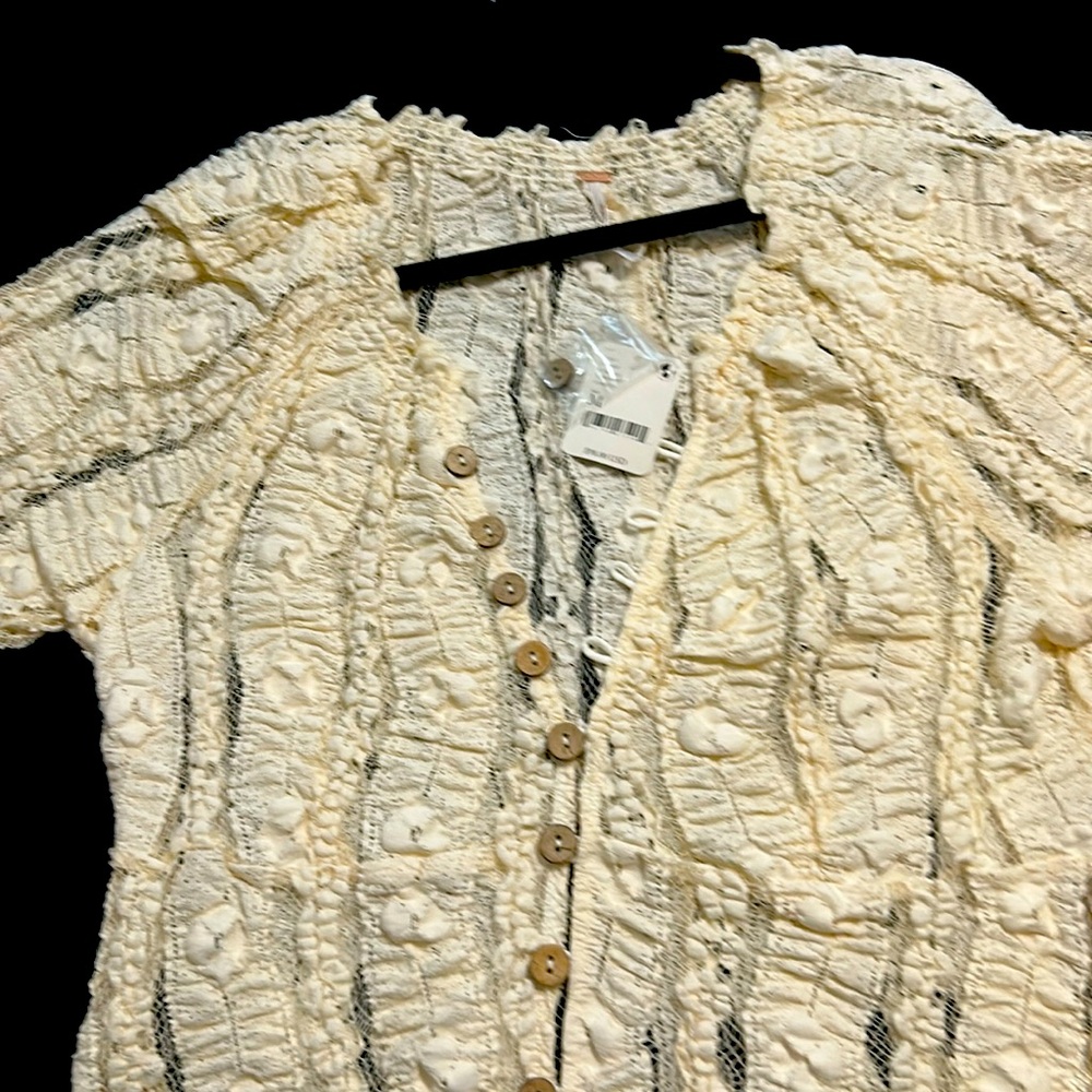 Free People Ivory Lace Blouse